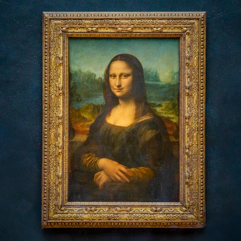 Gemälde der Mona Lisa im Louvre