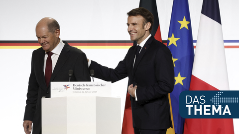 Emmanuel Macron und Olaf Scholz l
