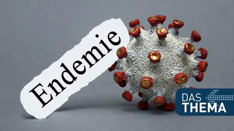Sujet-Bild: Neben einem Corona-Modell steht "Endemie" geschrieben.