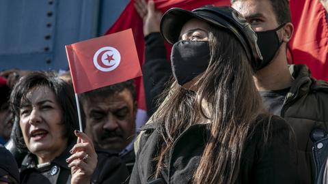 Eine Demonstration in Tunis am 13. Dezember 2020