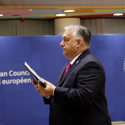 Ungarns Premierminister 2023 auf dem EU-Gipfel in Brüssel