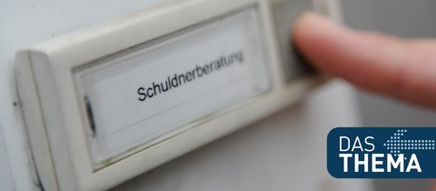 Klingel mit der Aufschrift "Schuldnerberatung"