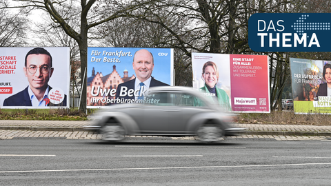 Wahlplakate zur OB-Wahl in Frankfurt
