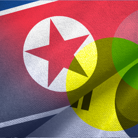 Die Flagge von Nordkorea und Südkorea