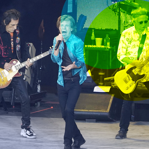Ron Wood, Mick Jagger und Keith Richards von den Rolling Stones live bei der 'Sixty Tour' in der Waldbühne