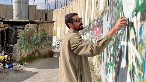 Der palästinensische Künstler Taqi Sapateen