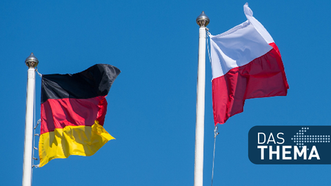 Die Flaggen von Deutschland und Polen