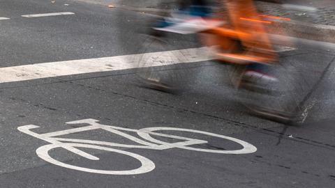 Fahrradweg in Frankfurt