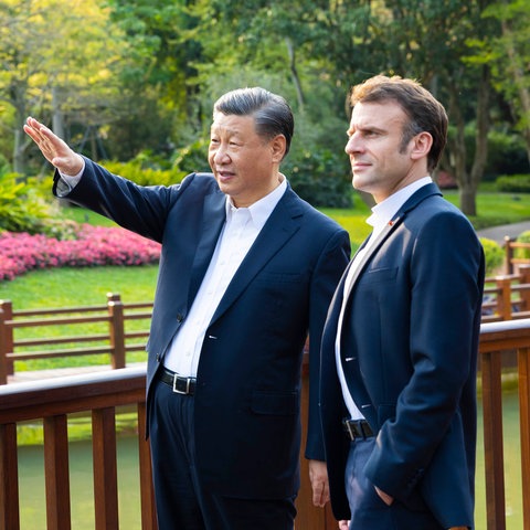 Xi Jinping und Emmanuel Macron 