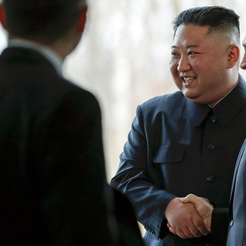 Kim Jong Un, Machthaber von Nordkorea und Wladimir Putin, Präsident von Russland