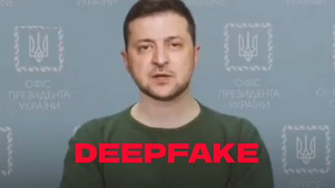 Screenshot aus einem gefälschten Video mit dem ukrainischen Präsidenten Selenskyj