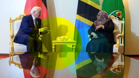 Bundespräsident Frank-Walter Steinmeier und Samia Suluhu Hassan, Präsidentin von Tansania